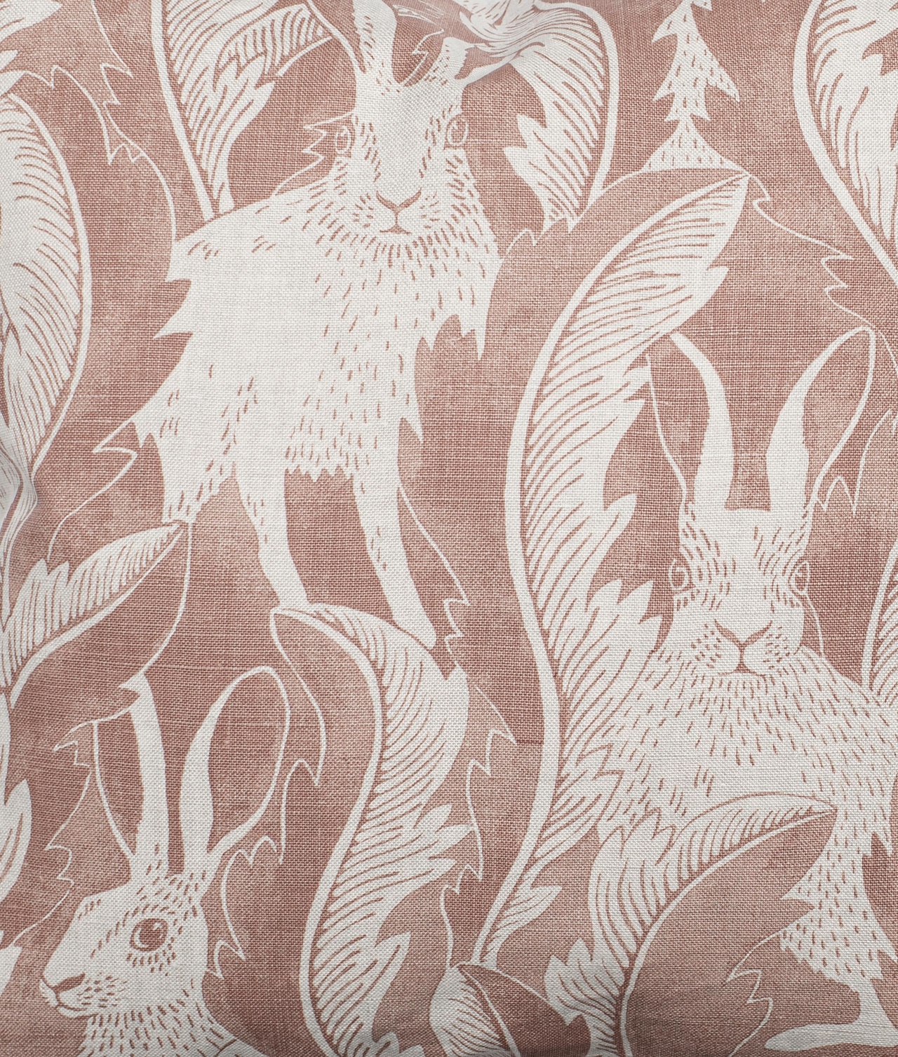 Fabric sample "Hares in hiding"