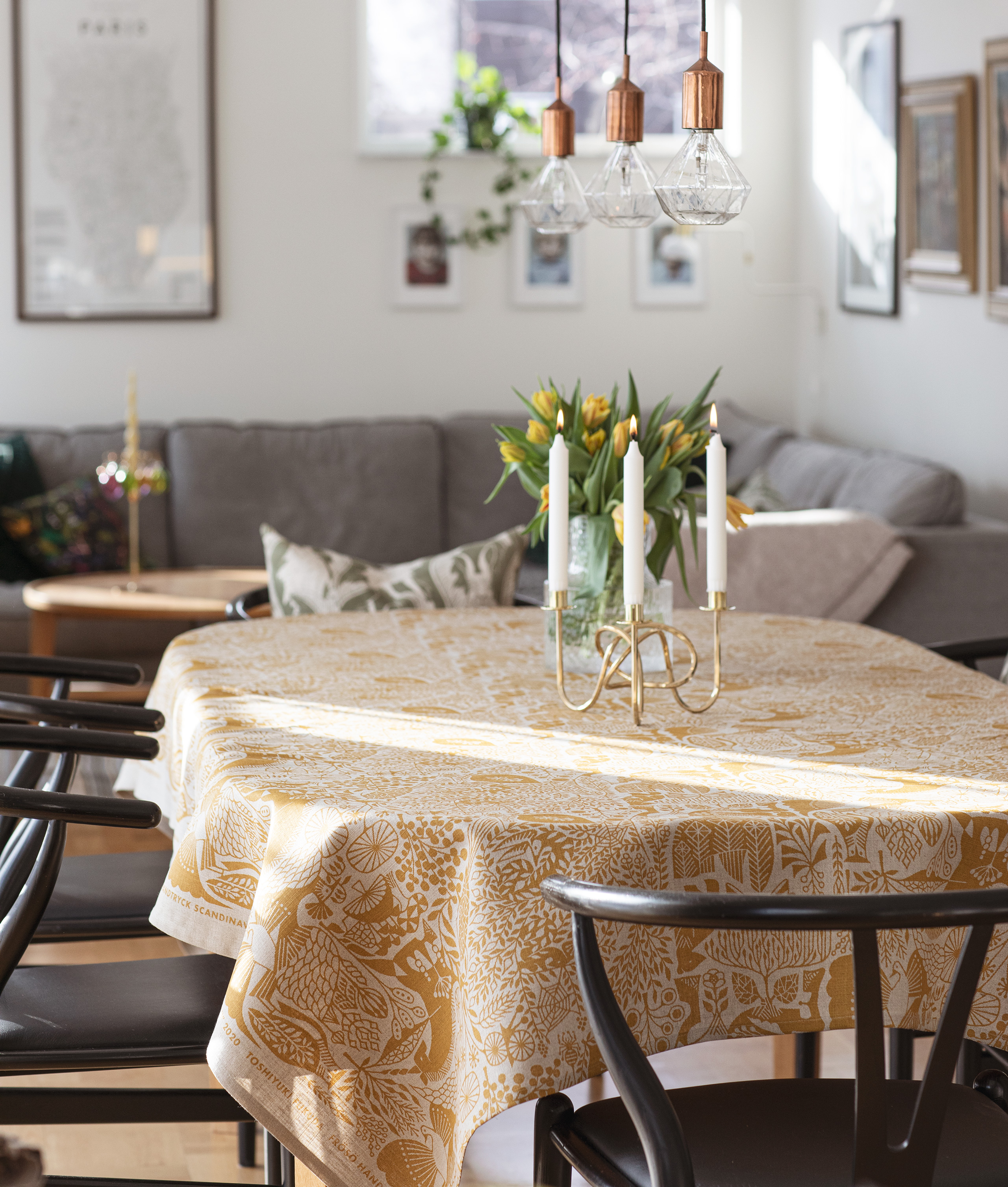Linen fabric "MORI NO SEIREI” Mustard/Natural