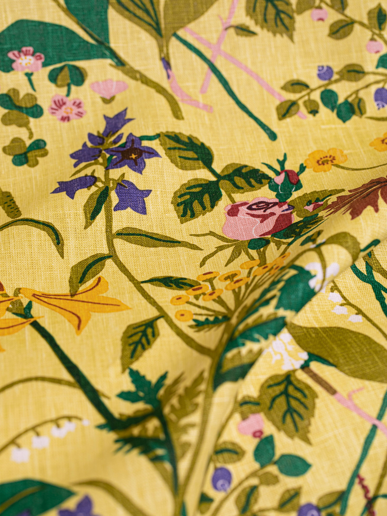 Sample Linen fabric ”Ros & Lilja” Yellow
