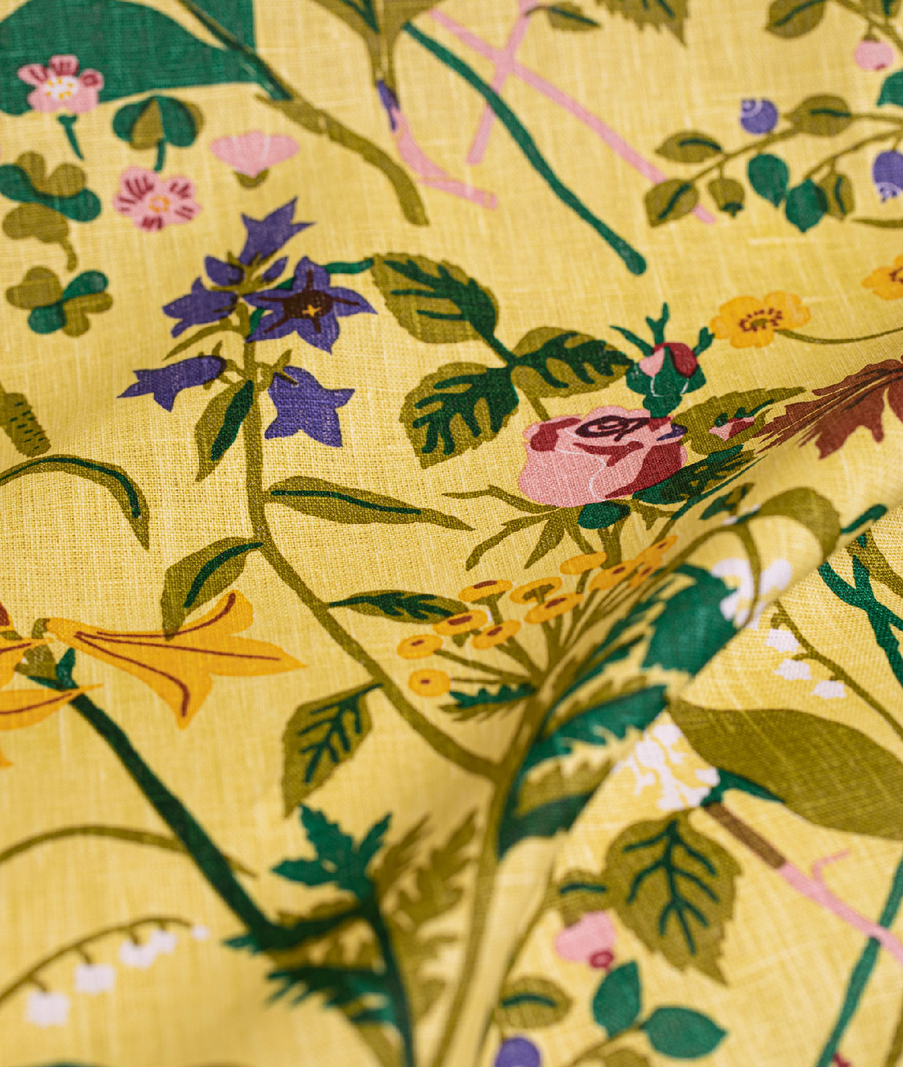 Linen fabric ”Ros & Lilja” Yellow